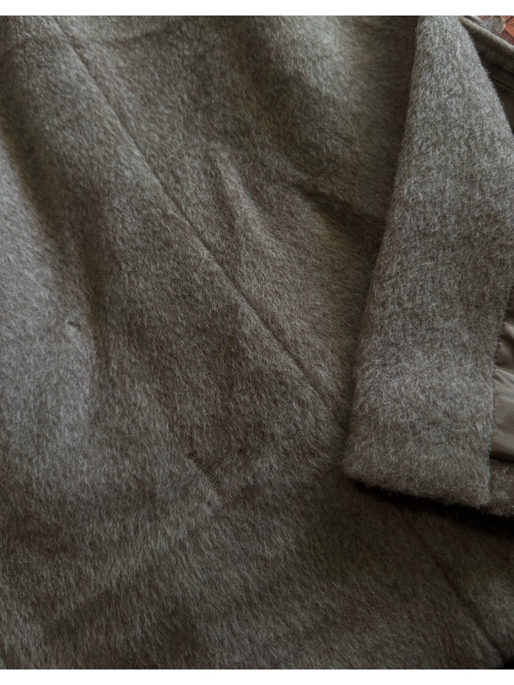 Talbots Italian Fabric Virgin Wool Blend Long Coat Taupe Brown Size 20 Classic - Picture 13 of 13